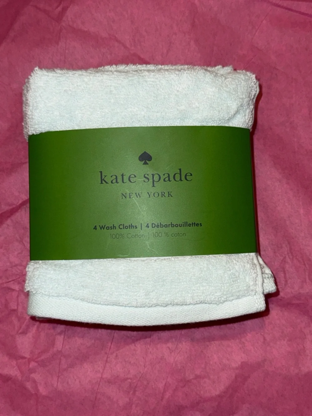 kate spade Light Turquoise Cotton Wash Cloths